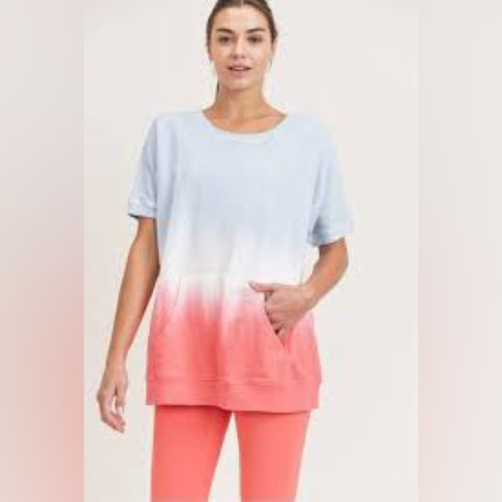 Mono B popsicle dip dye terry 100% Cotton Sweatshirt size 2XL casual nautical